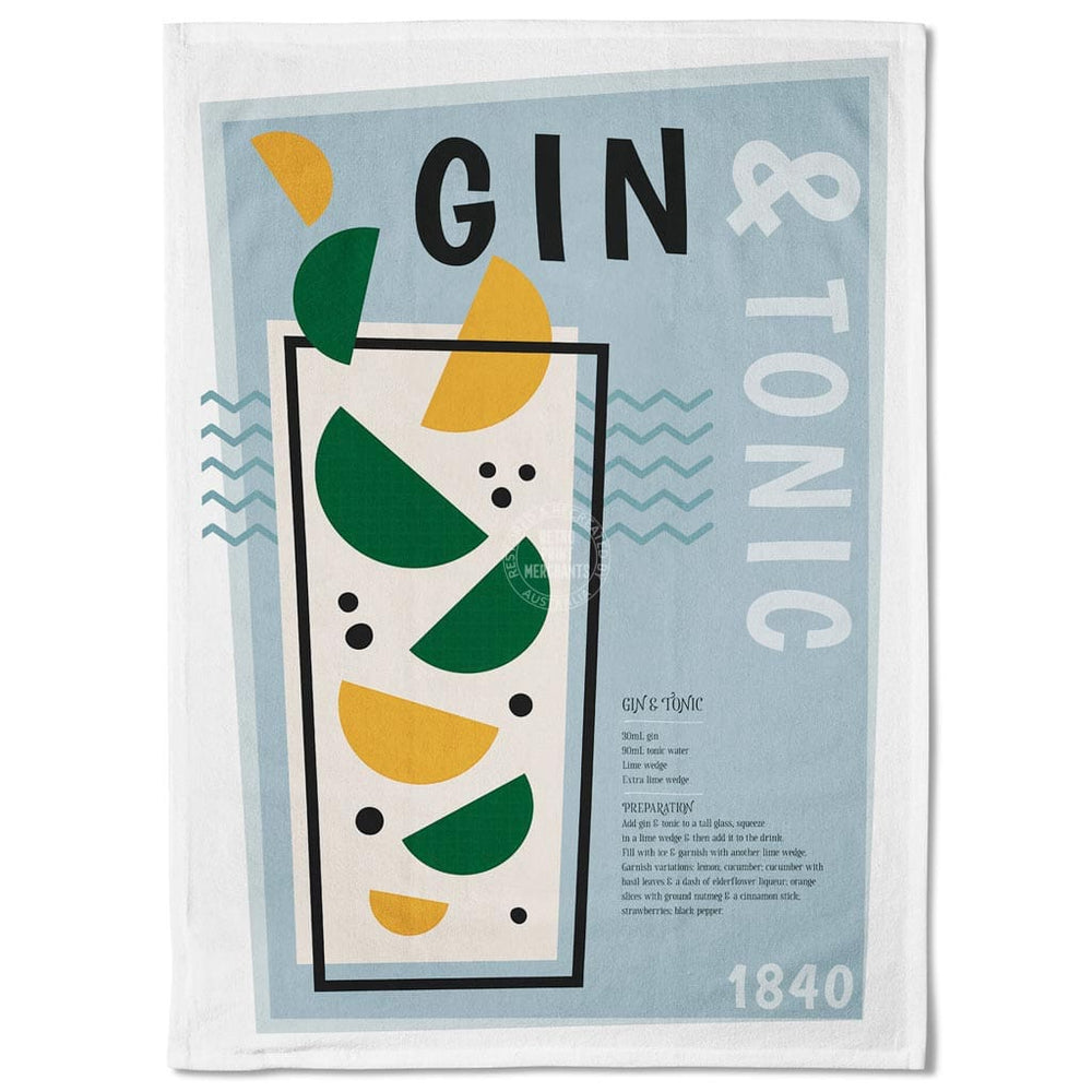 Linen Tea Towel | Gin & Tonic Linen Tea Towel