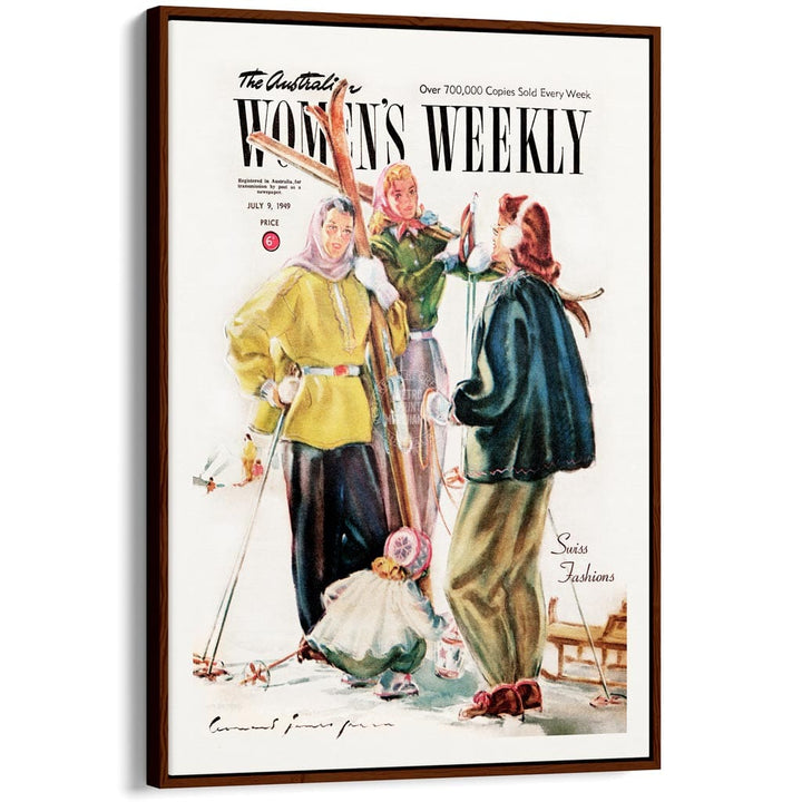 The Australian Women’s Weekly 1949 Snow Ski | Australia A3 297 X 420Mm 11.7 16.5 Inches / Canvas