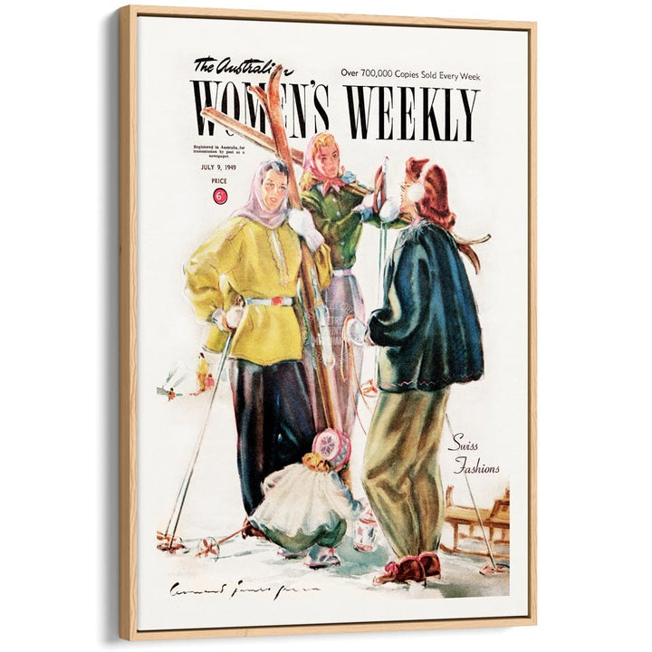 The Australian Women’s Weekly 1949 Snow Ski | Australia A3 297 X 420Mm 11.7 16.5 Inches / Canvas