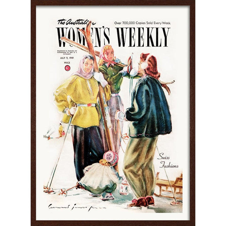 The Australian Women’s Weekly 1949 Snow Ski | Australia A3 297 X 420Mm 11.7 16.5 Inches / Framed