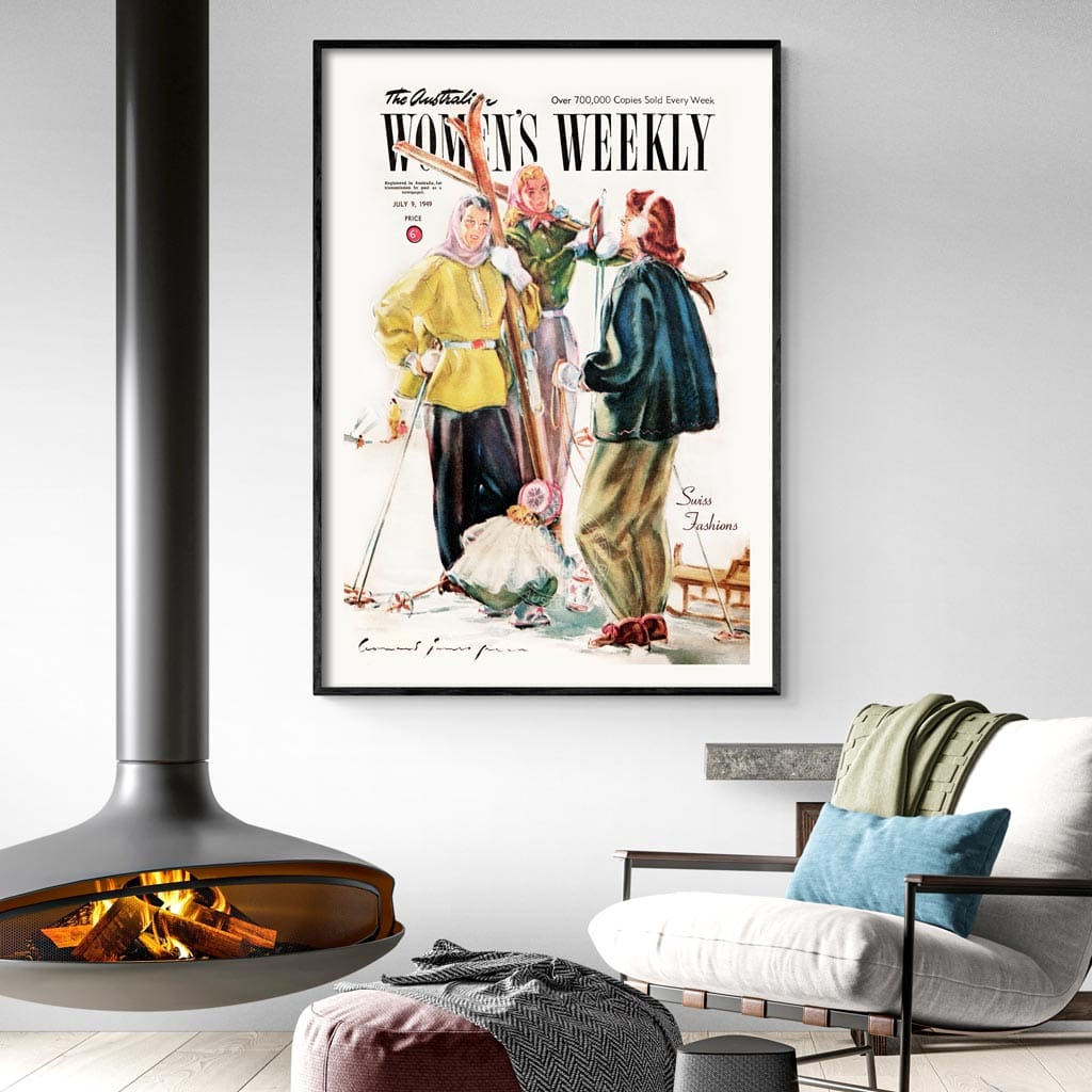 The Australian Women’s Weekly 1949 Snow Ski | Australia A3 297 X 420Mm 11.7 16.5 Inches /