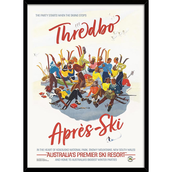 Thredbo Apres-Ski | Australia A3 297 X 420Mm 11.7 16.5 Inches / Framed Print: Black Timber Print Art