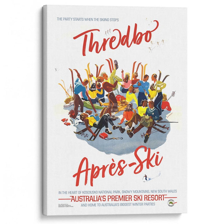Thredbo Apres-Ski | Australia A3 297 X 420Mm 11.7 16.5 Inches / Stretched Canvas Print Art