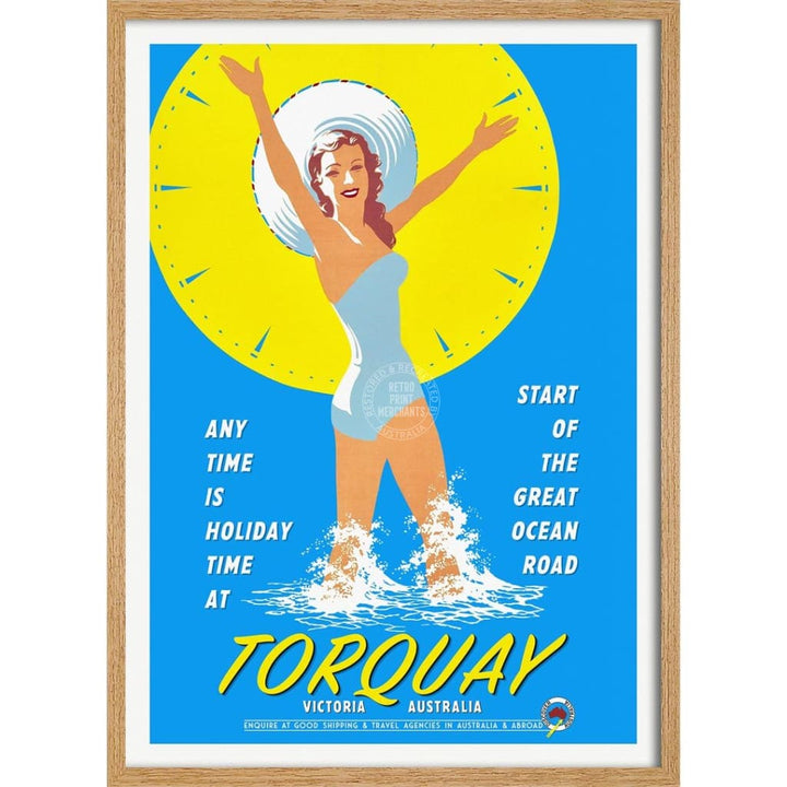 Torquay | Australia 422Mm X 295Mm 16.6 11.6 A3 / Natural Oak Print Art