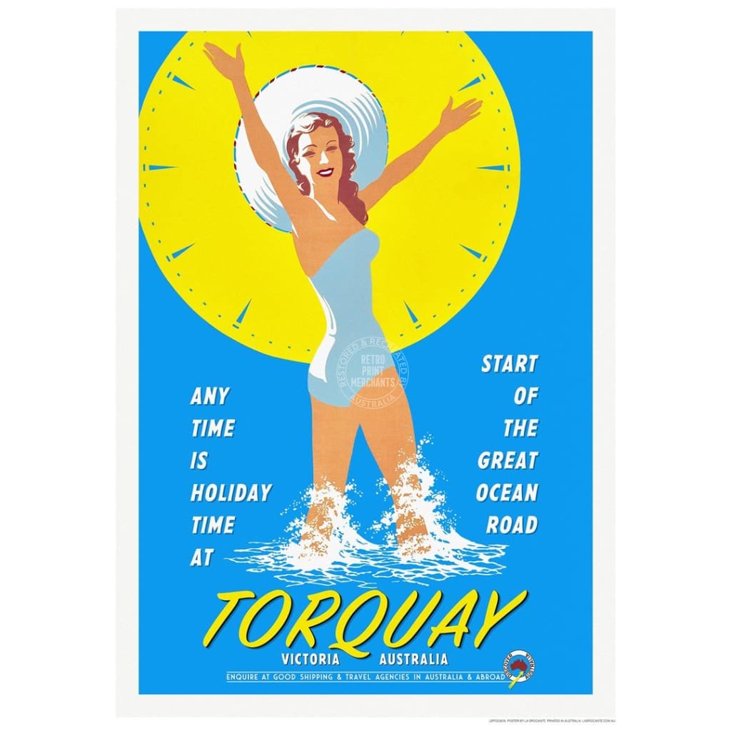 Torquay | Australia 422Mm X 295Mm 16.6 11.6 A3 / Unframed Print Art