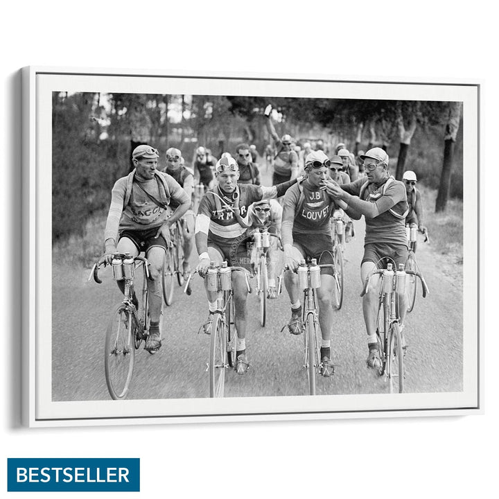 Tour De France 1927 | A3 297 X 420Mm 11.7 16.5 Inches / Canvas Floating Frame - White Timber Print