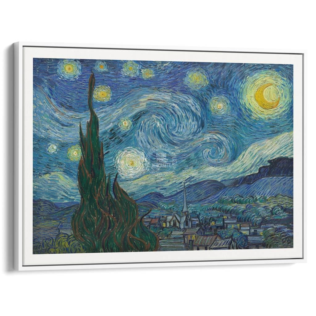 Van Gogh Starry Night | France A3 297 X 420Mm 11.7 16.5 Inches / Canvas Floating Frame - White