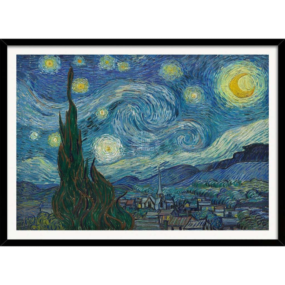 Van Gogh Starry Night | France A3 297 X 420Mm 11.7 16.5 Inches / Framed Print - Black Timber Art