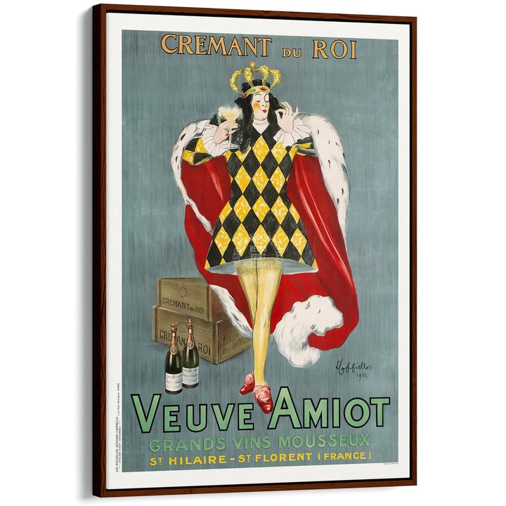 Veuve Amiot 1922 | France A4 210 X 297Mm 8.3 11.7 Inches / Canvas Floating Frame: Chocolate Oak