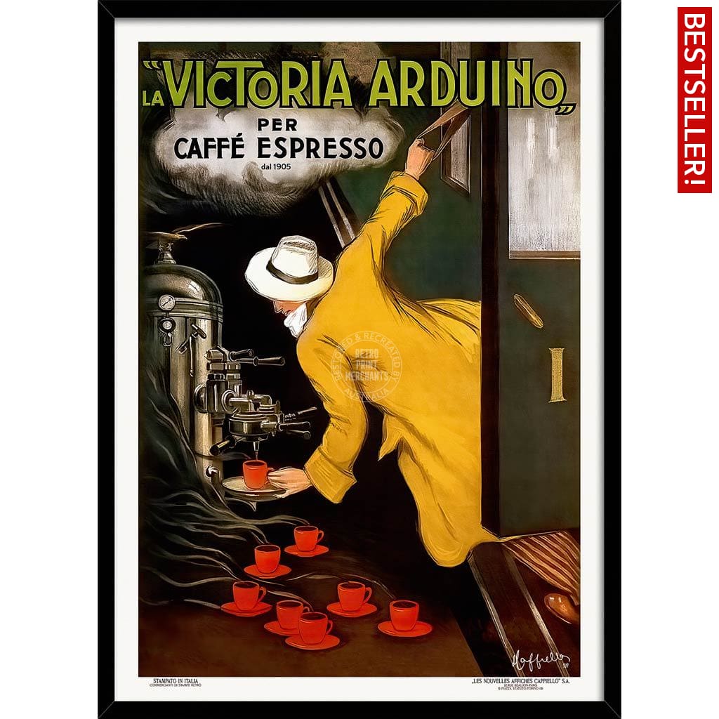 Victoria Arduino Espresso Coffee | Italy A3 297 X 420Mm 11.7 16.5 Inches / Framed Print - Black