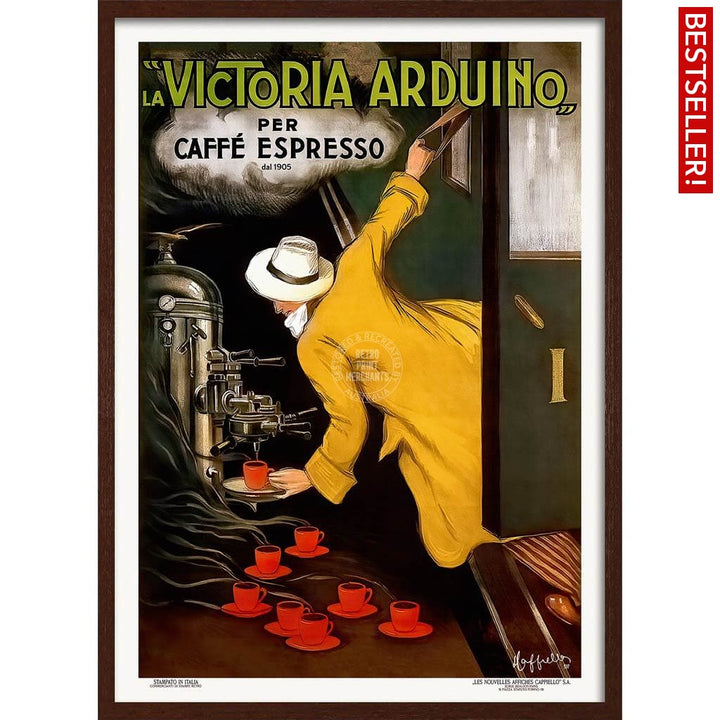Victoria Arduino Espresso Coffee | Italy A3 297 X 420Mm 11.7 16.5 Inches / Framed Print - Dark Oak