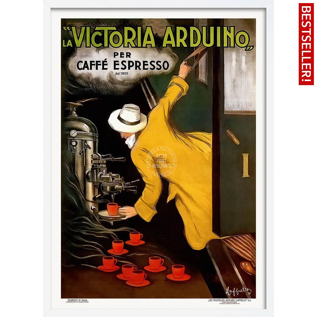 Victoria Arduino Espresso Coffee | Italy A3 297 X 420Mm 11.7 16.5 Inches / Framed Print - White
