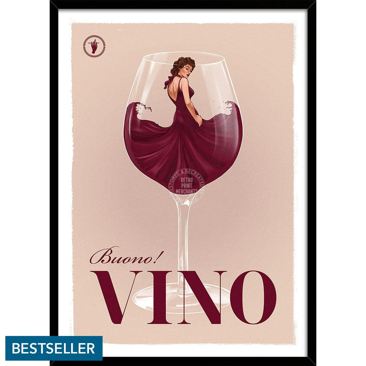 VINO | WORLDWIDE A3 | 297 x 420mm | 11.7 x 16.5 inches / Framed Print: Black Timber Print Art