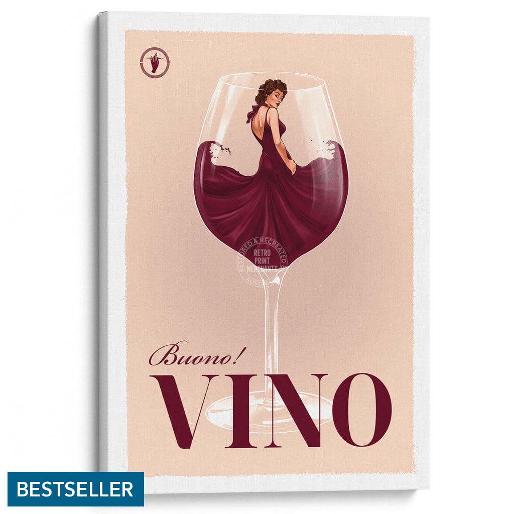 VINO | WORLDWIDE A3 | 297 x 420mm | 11.7 x 16.5 inches / Stretched Canvas Print Art