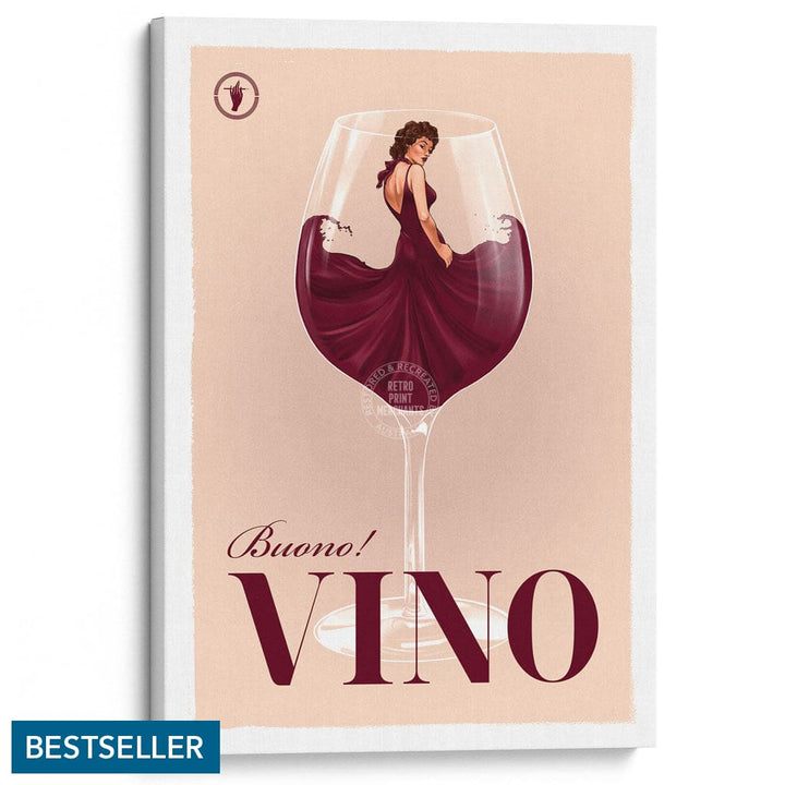 VINO | WORLDWIDE A3 | 297 x 420mm | 11.7 x 16.5 inches / Stretched Canvas Print Art