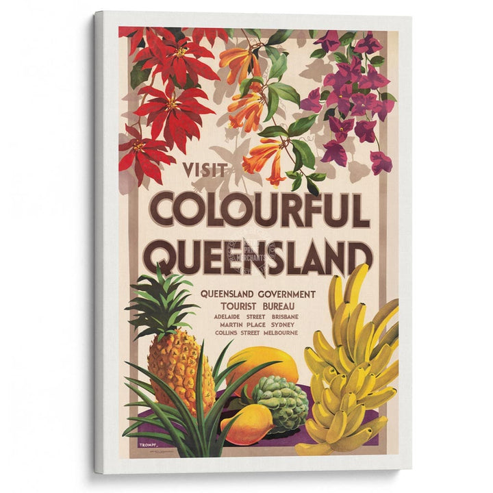 VISIT COLOURFUL QUEENSLAND | AUSTRALIA A3 | 297 x 420mm | 11.7 x 16.5 inches / Stretched Canvas Print Art