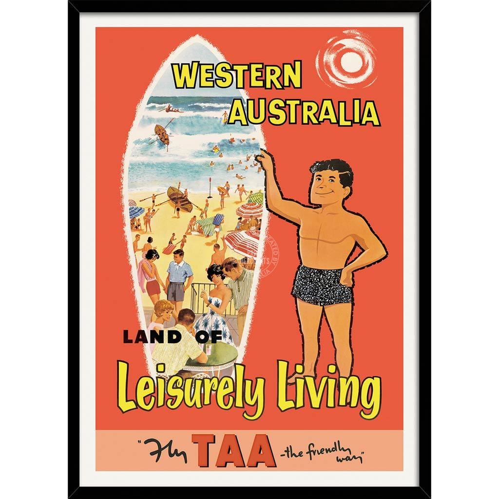 Western Australia | 422Mm X 295Mm 16.6 11.6 A3 / Black Print Art