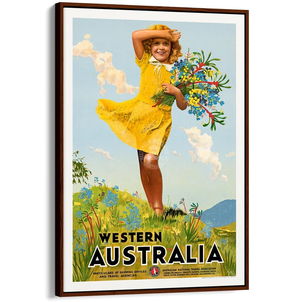 Western Australia Wildflowers | A3 297 X 420Mm 11.7 16.5 Inches / Canvas Floating Frame: Chocolate