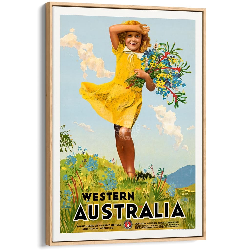 Western Australia Wildflowers | A3 297 X 420Mm 11.7 16.5 Inches / Canvas Floating Frame: Natural