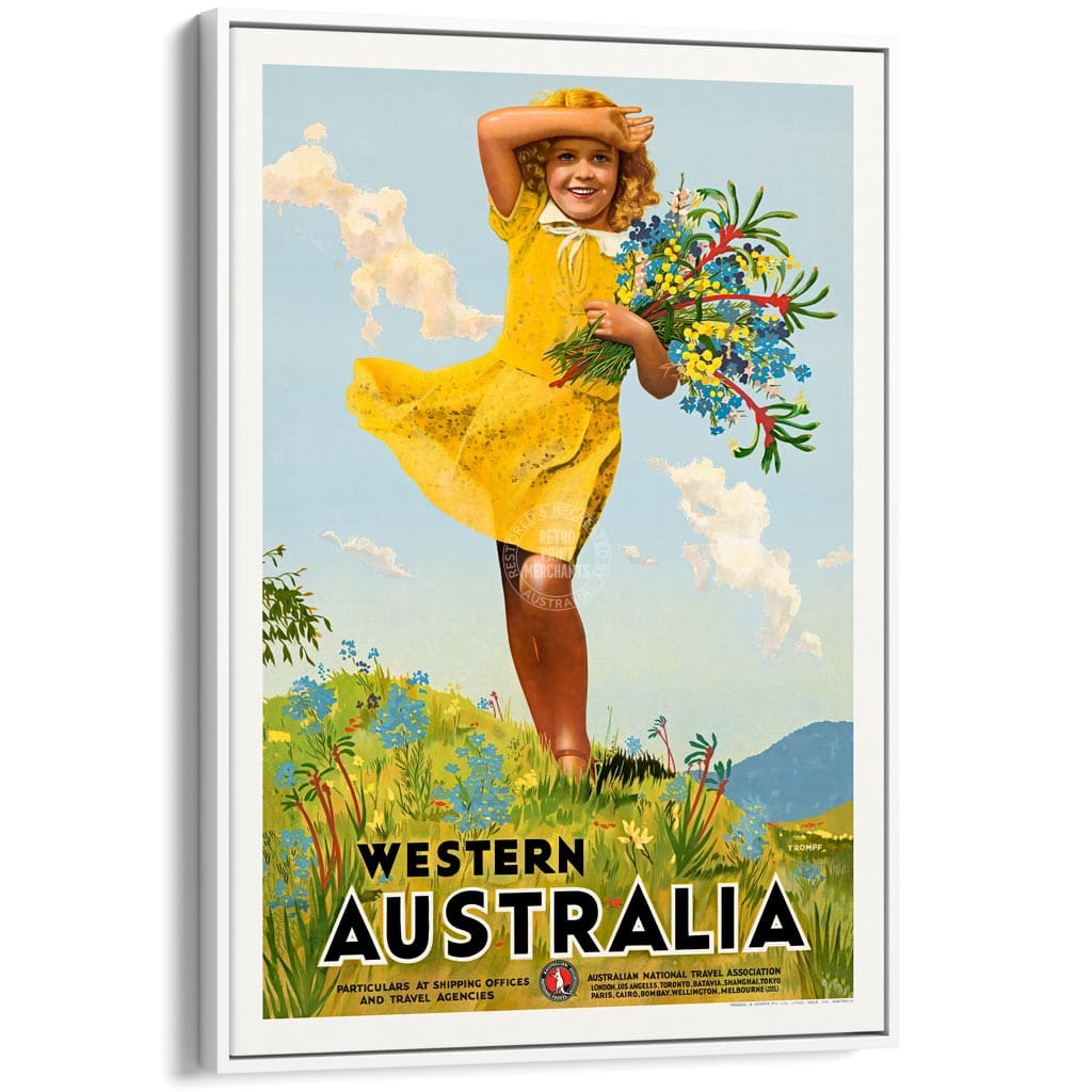 Western Australia Wildflowers | A3 297 X 420Mm 11.7 16.5 Inches / Canvas Floating Frame: White