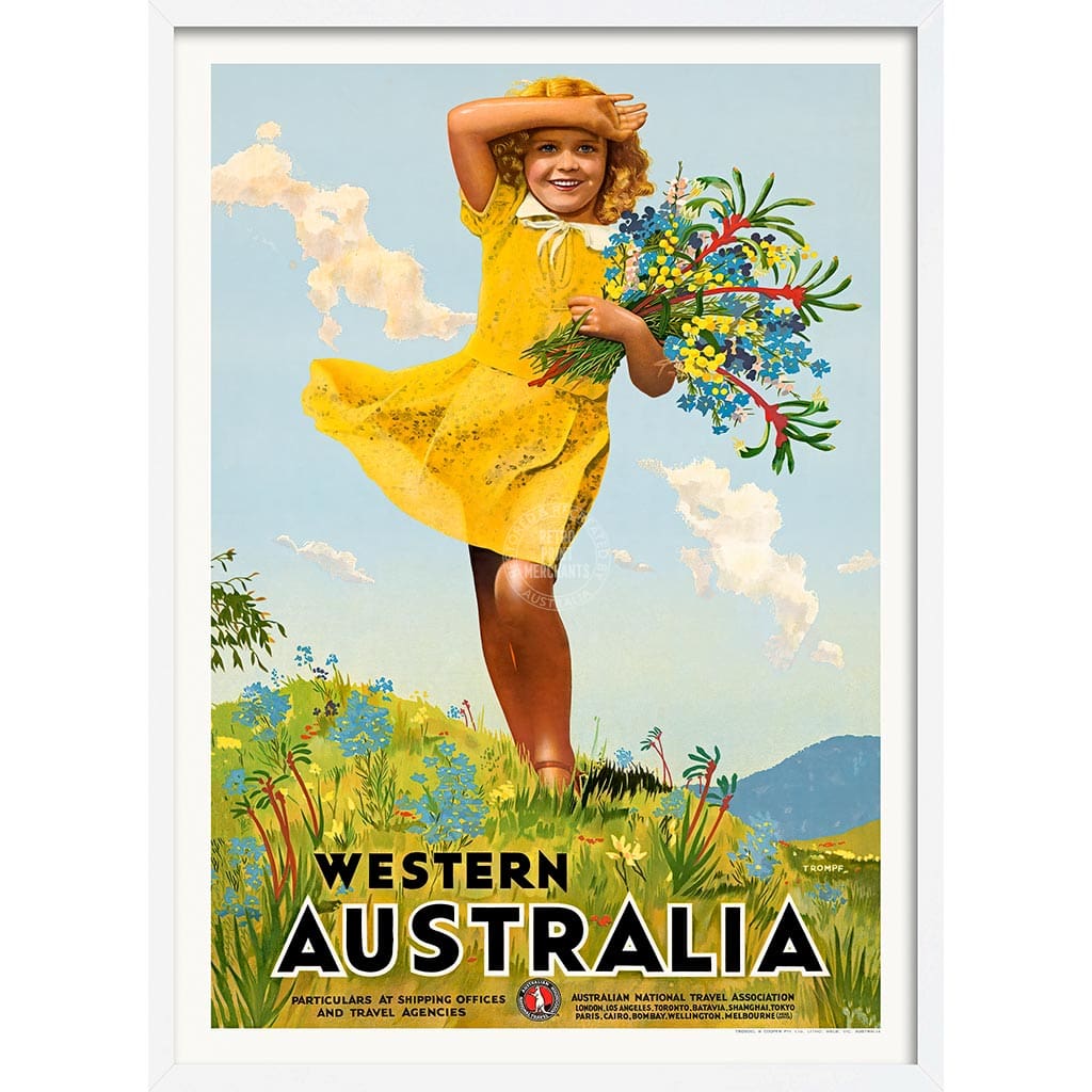 Western Australia Wildflowers | A3 297 X 420Mm 11.7 16.5 Inches / Framed Print: White Timber Print