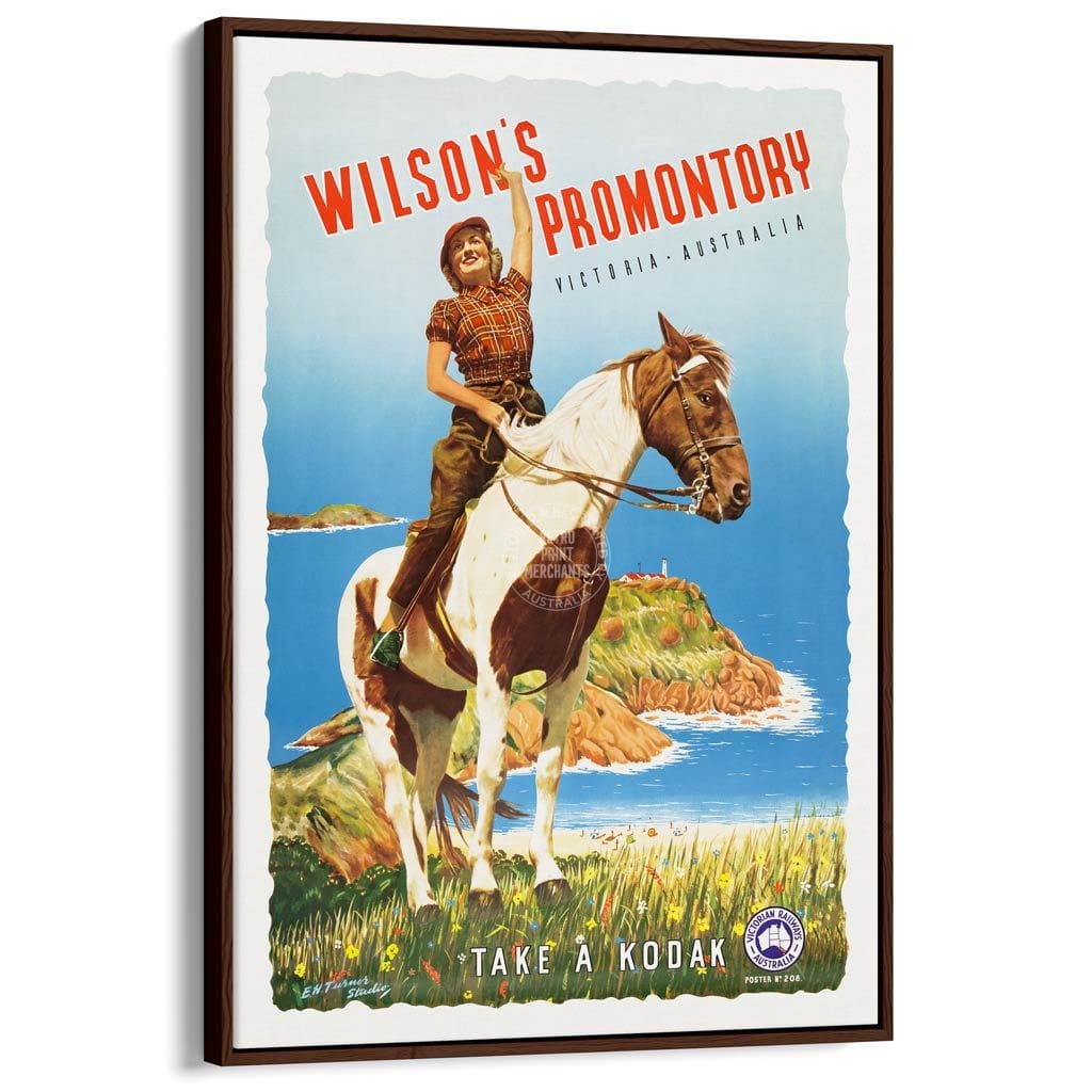 Wilsons Promontory | Australia A3 297 X 420Mm 11.7 16.5 Inches / Canvas Floating Frame - Dark Oak