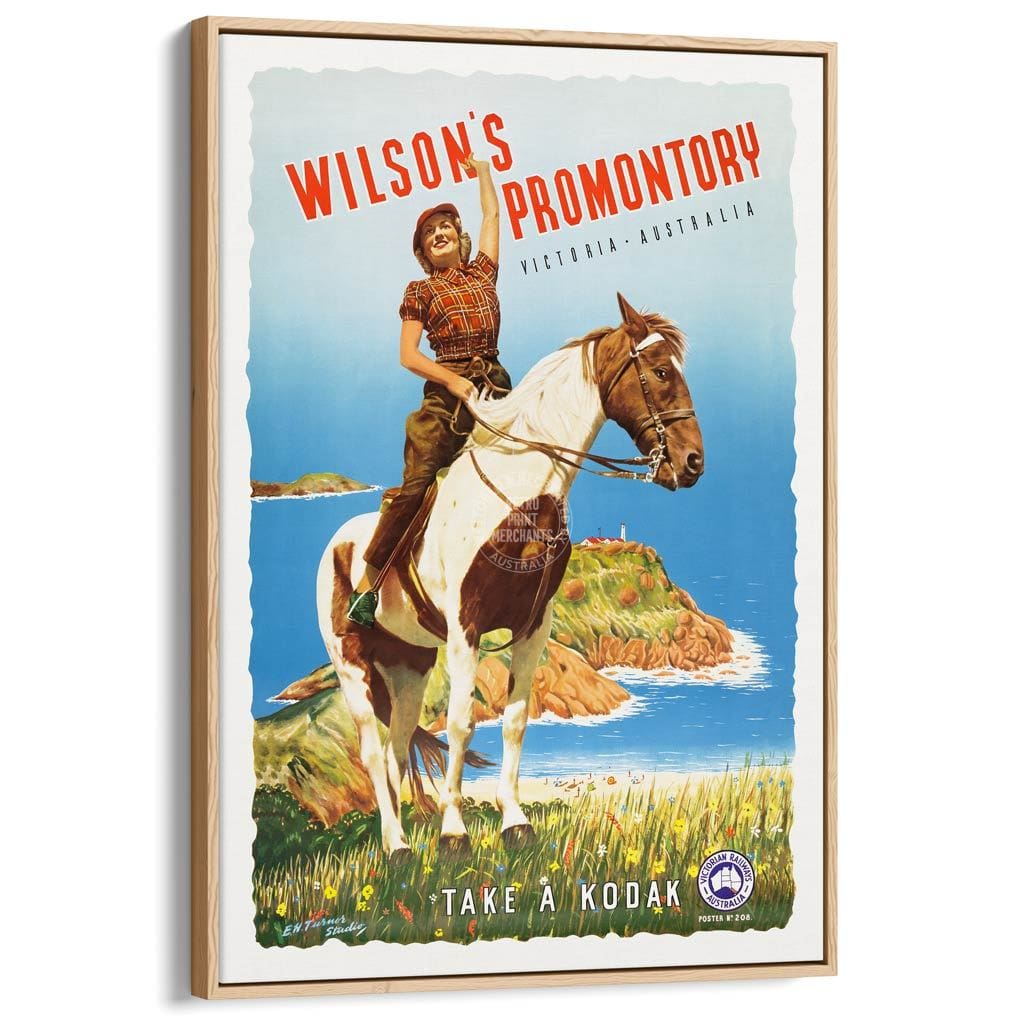 Wilsons Promontory | Australia A3 297 X 420Mm 11.7 16.5 Inches / Canvas Floating Frame - Natural Oak