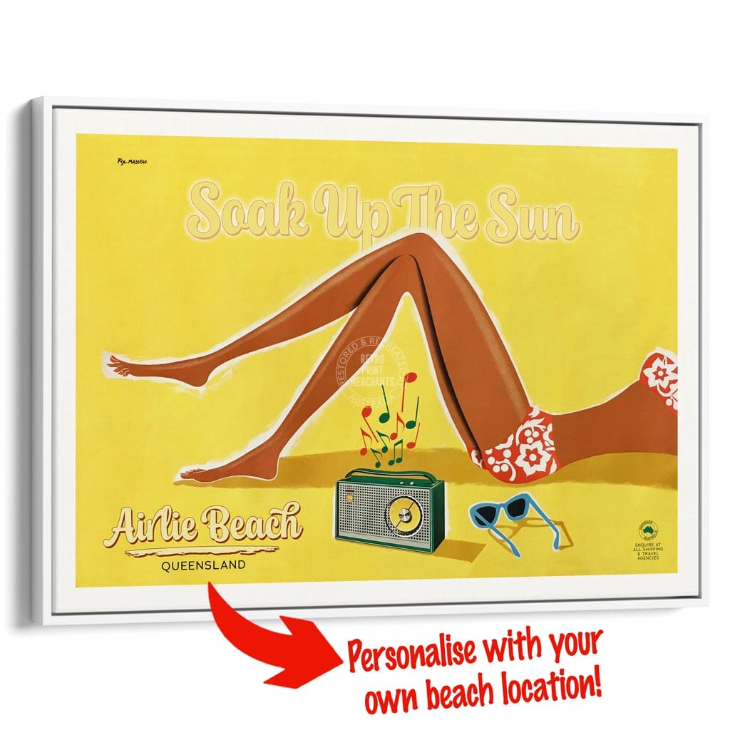 Your Own Beach Location | Personalise It Or Keep Airlie A3 297 X 420Mm 11.7 16.5 Inches / Canvas