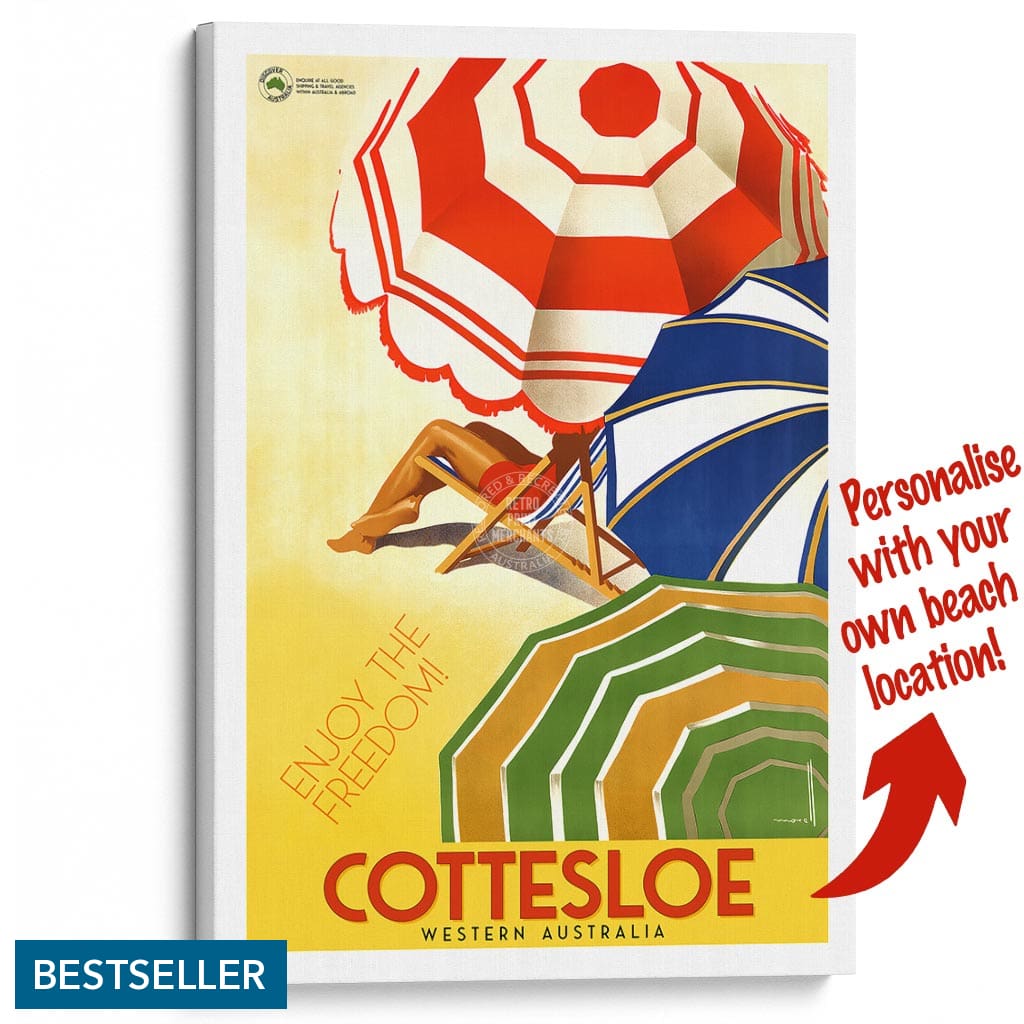 Your Own Beach Location | Personalise It Or Keep Cottesloe A3 297 X 420Mm 11.7 16.5 Inches /