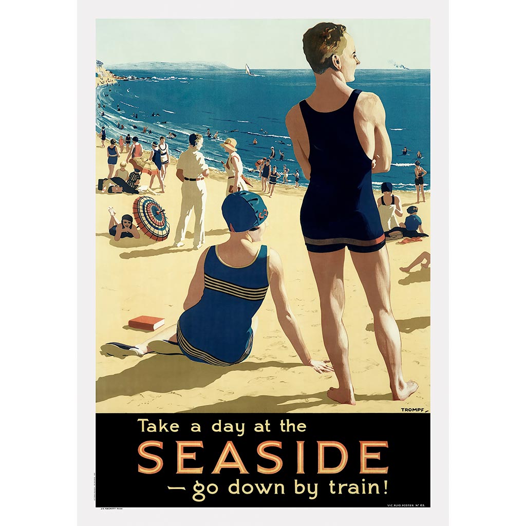 Seaside Go By Train | Australia Print Art