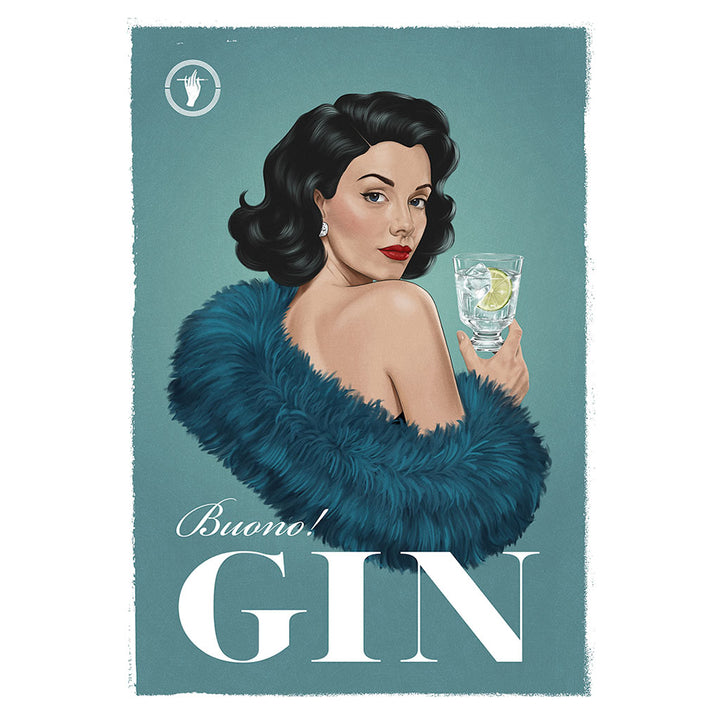 Gin | Italian Retro Wall Art Print