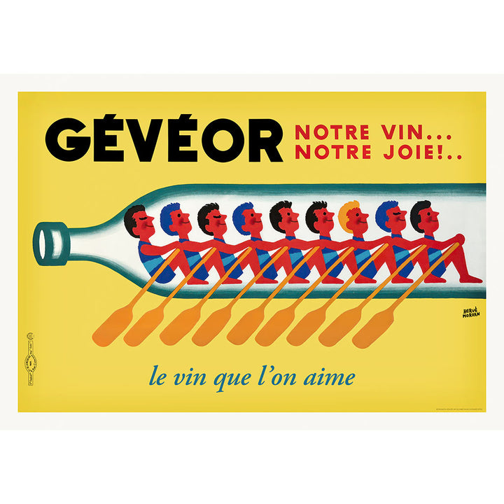 Gévéor Wine Rowers 1950 | French Vintage Advertising Wall Art Print