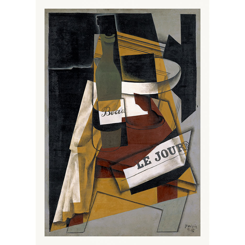 Juan Gris Bottle and Fruit Dish | Cubism Painting Art Print