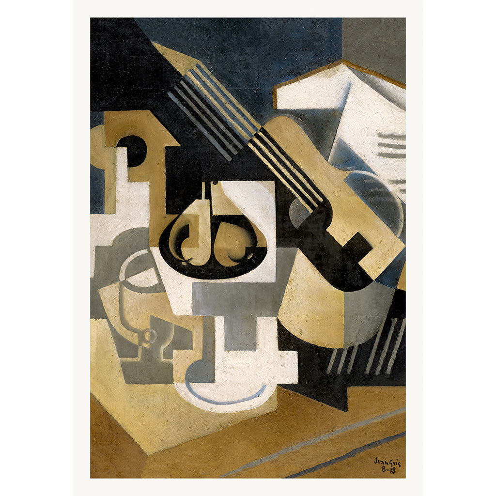 Juan Gris Guitar and Fruit Bowl | Cubism Painting Art Print