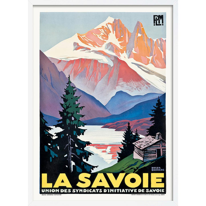 La Savoie 1930 | France A3 297 X 420Mm 11.7 16.5 Inches / Framed Print: White Timber Print Art