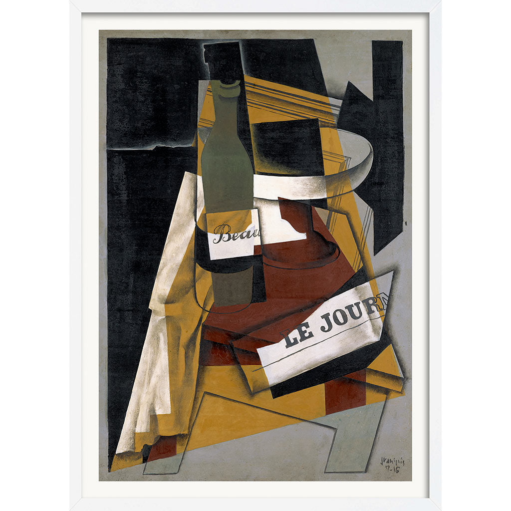Juan Gris Bottle and Fruit Dish | Cubism Painting Art Print