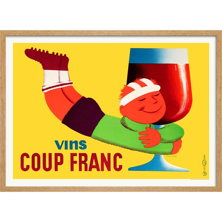 Vins Coup Franc 1950 | France A3 297 X 420Mm 11.7 16.5 Inches / Framed Print: Natural Oak Timber