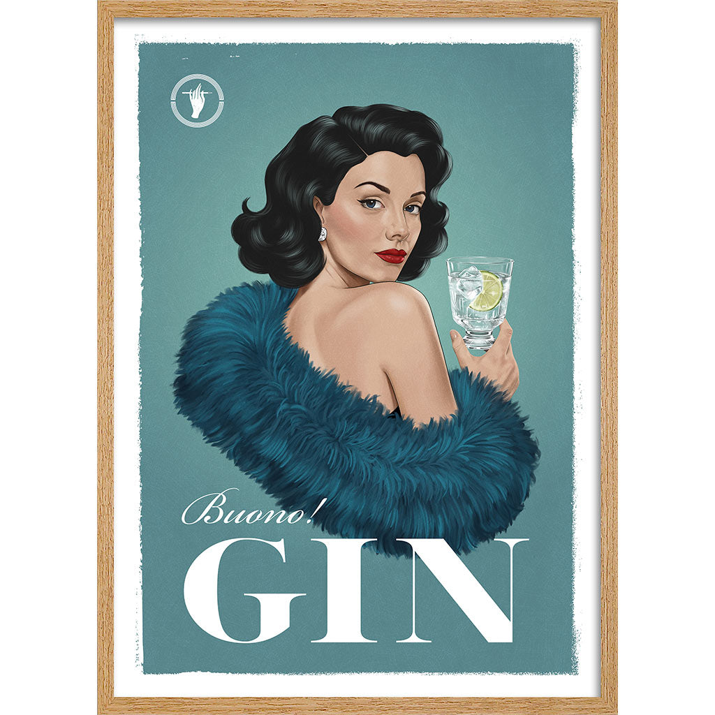 Gin | Italian Retro Wall Art Print