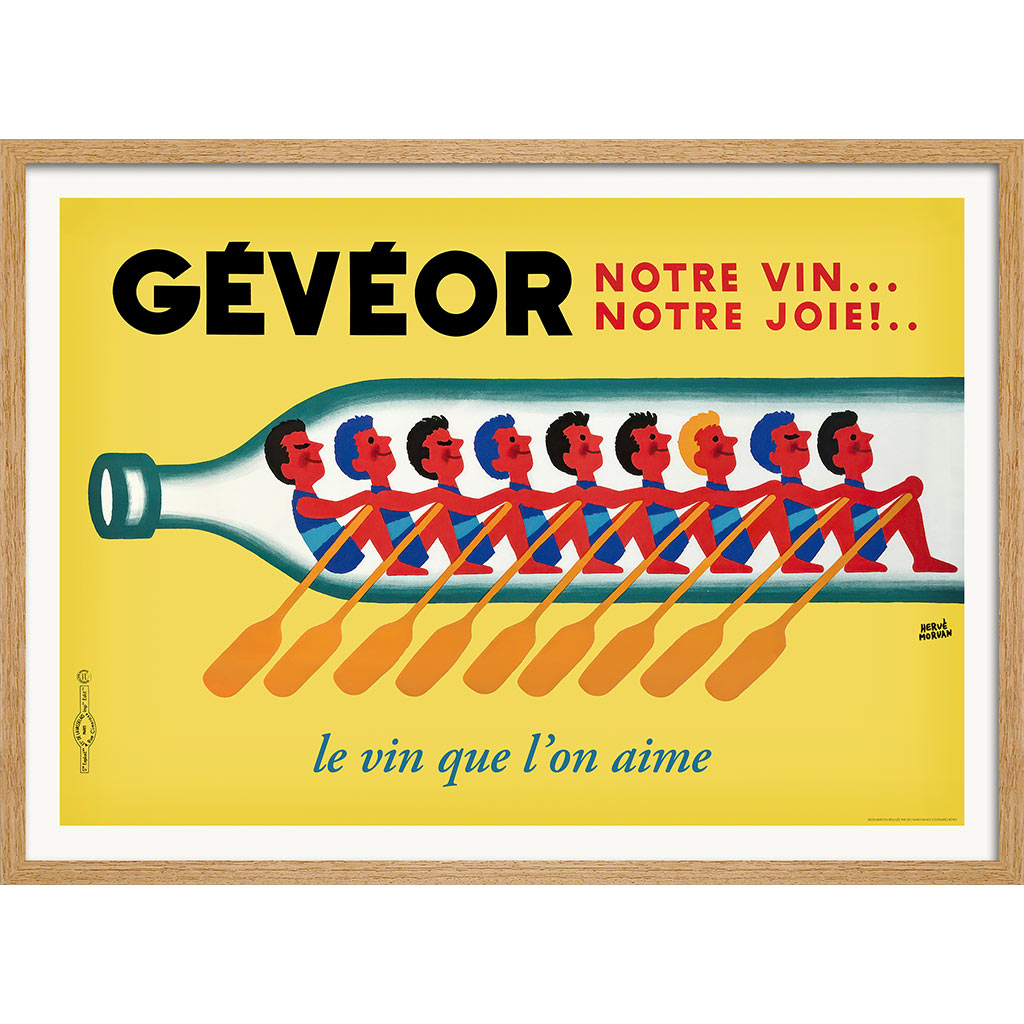 Gévéor Wine Rowers 1950 | French Vintage Advertising Wall Art Print