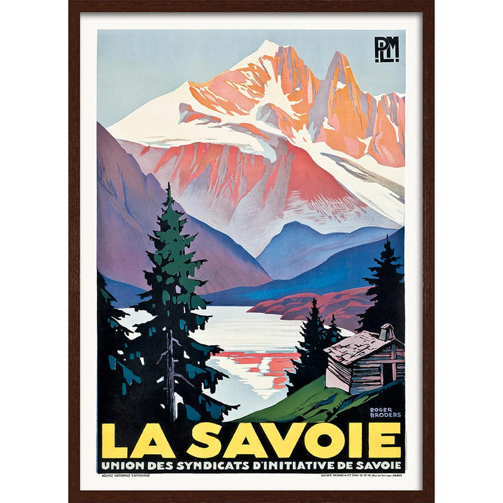 La Savoie 1930 | France A3 297 X 420Mm 11.7 16.5 Inches / Framed Print: Chocolate Oak Timber Print