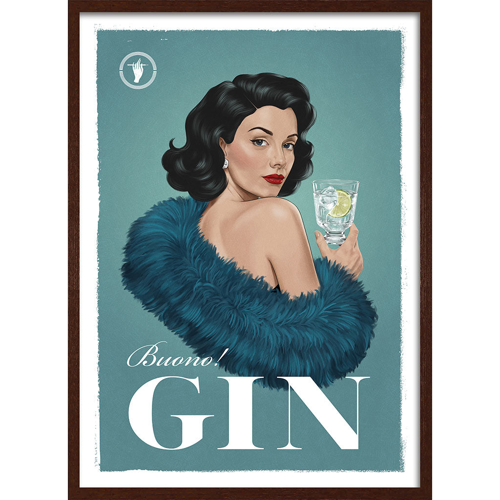 Gin | Italian Retro Wall Art Print