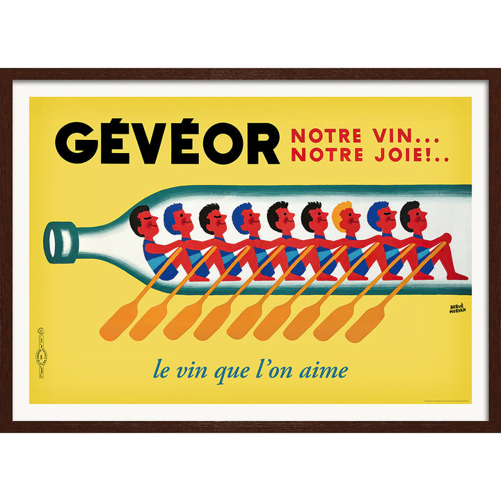 Gévéor Wine Rowers 1950 | French Vintage Advertising Wall Art Print