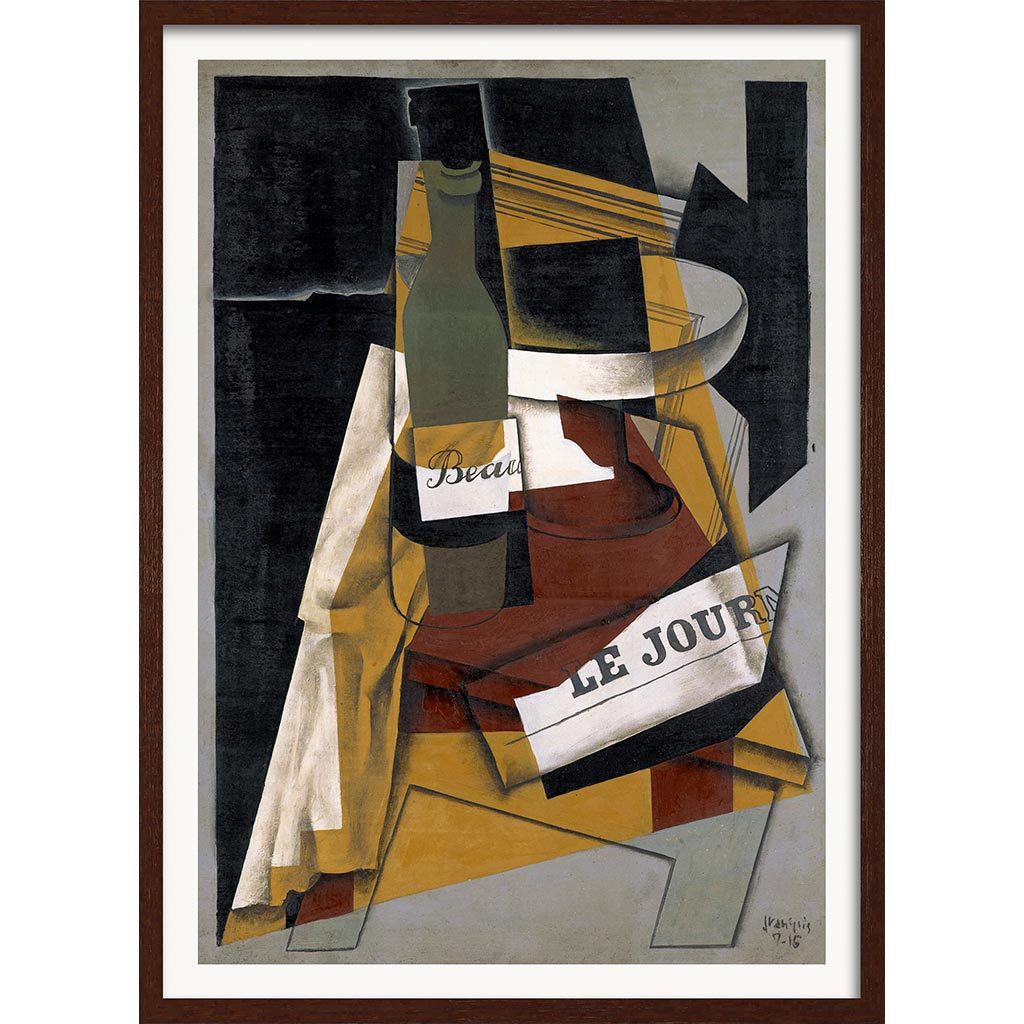 Juan Gris Bottle and Fruit Dish | Cubism Painting Art Print
