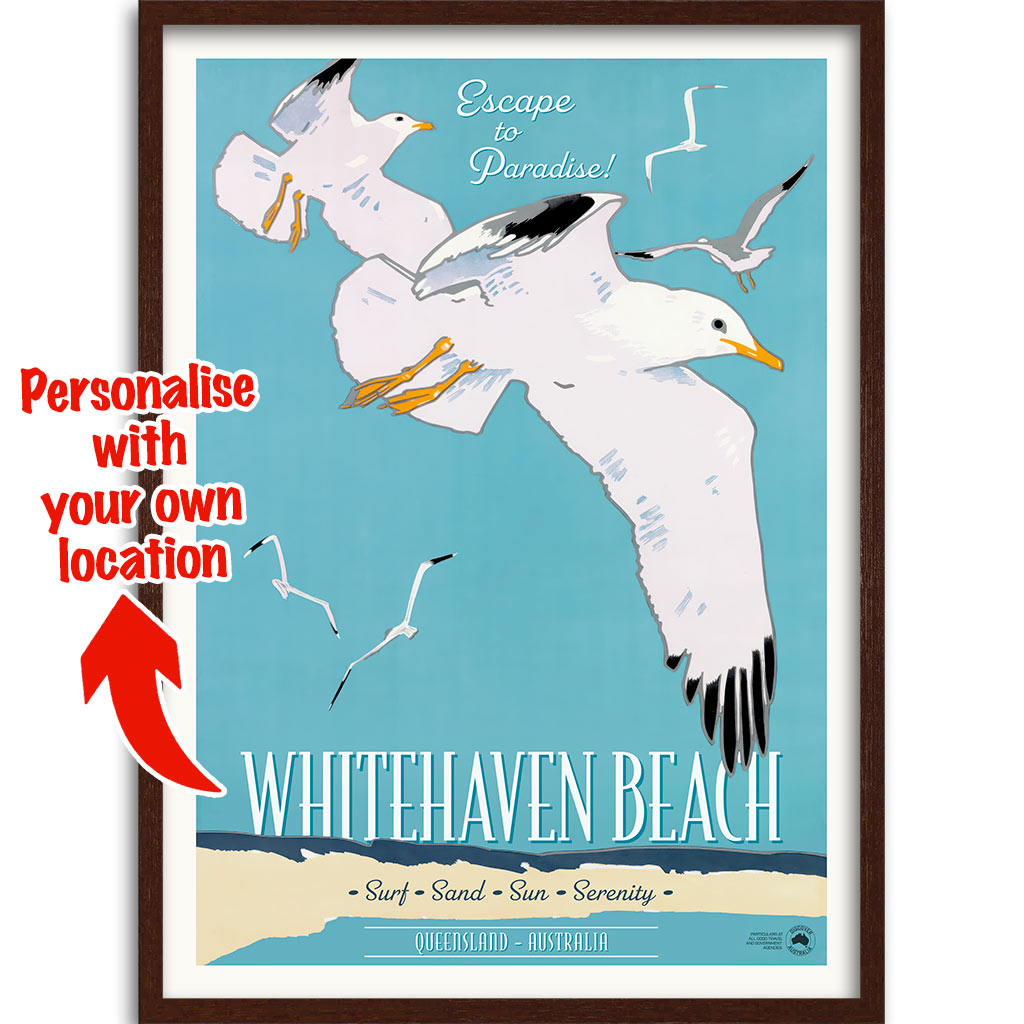 Custom Beach Wall Art Print | Whitehaven or Your Own Favourite Beach
