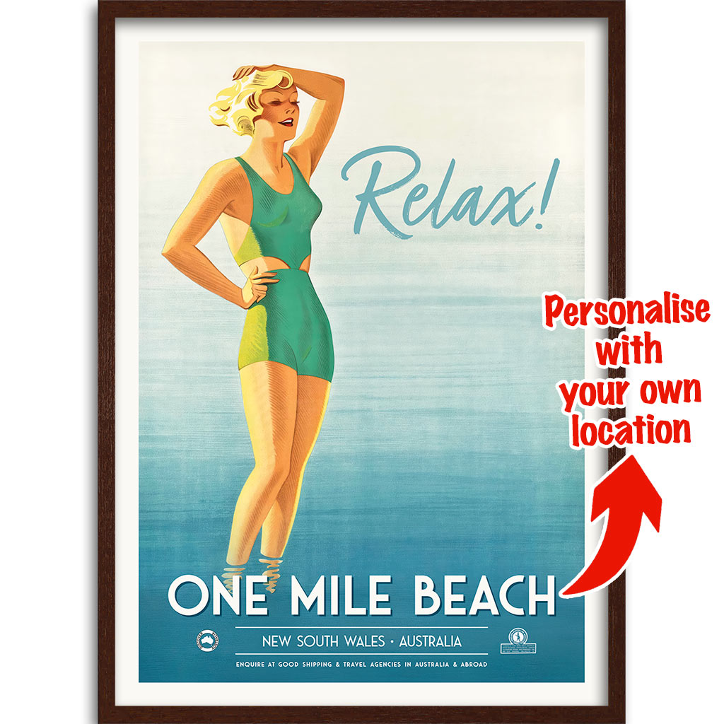 Custom Beach Wall Art Print | One Mile or Your Own Favourite Beach