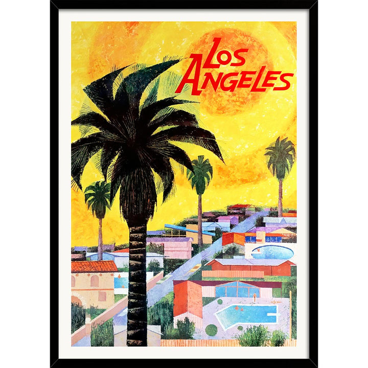 Los Angeles 1964 | Usa A3 297 X 420Mm 11.7 16.5 Inches / Framed Print: Black Timber Print Art