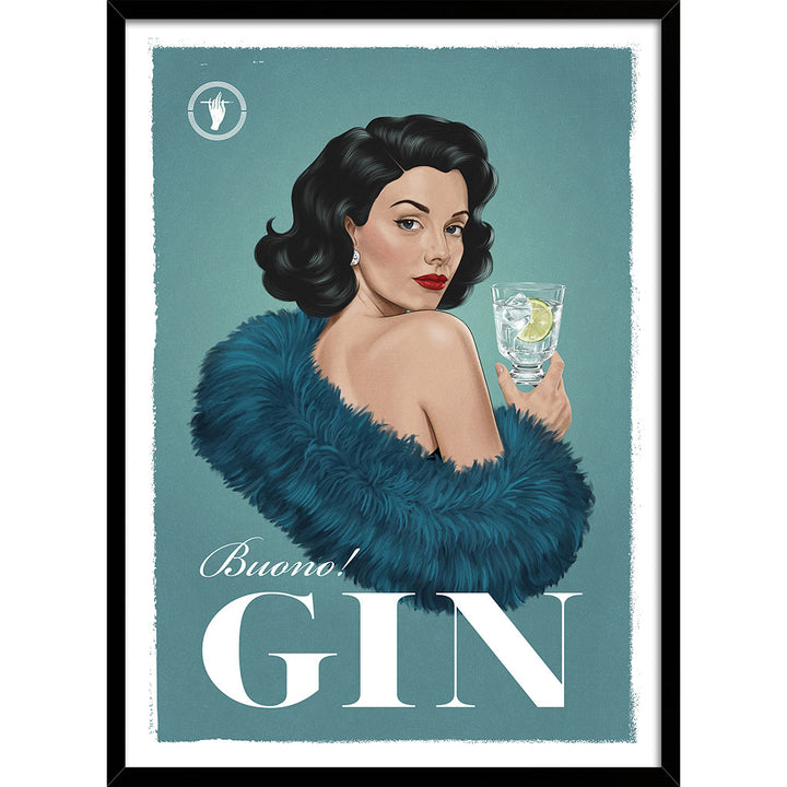 Gin | Italian Retro Wall Art Print