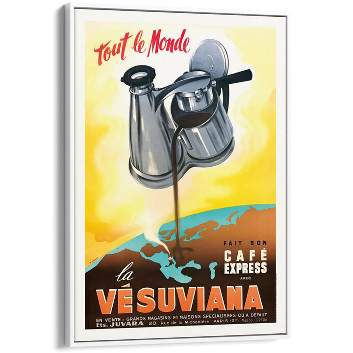 Vesuviana Coffee Maker | Italy A3 297 X 420Mm 11.7 16.5 Inches / Canvas Floating Frame: White