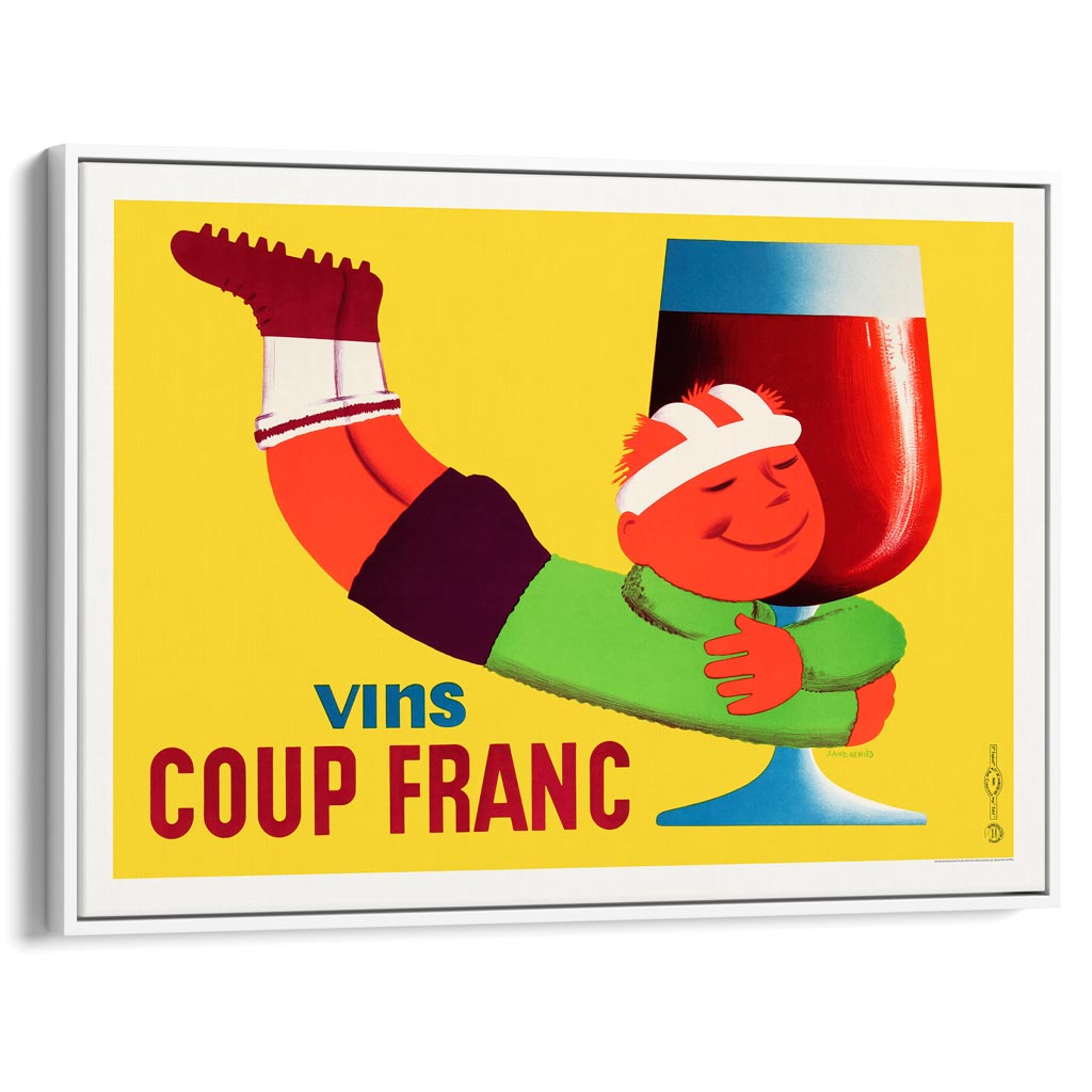 Vins Coup Franc 1950 | France A3 297 X 420Mm 11.7 16.5 Inches / Canvas Floating Frame: White Timber