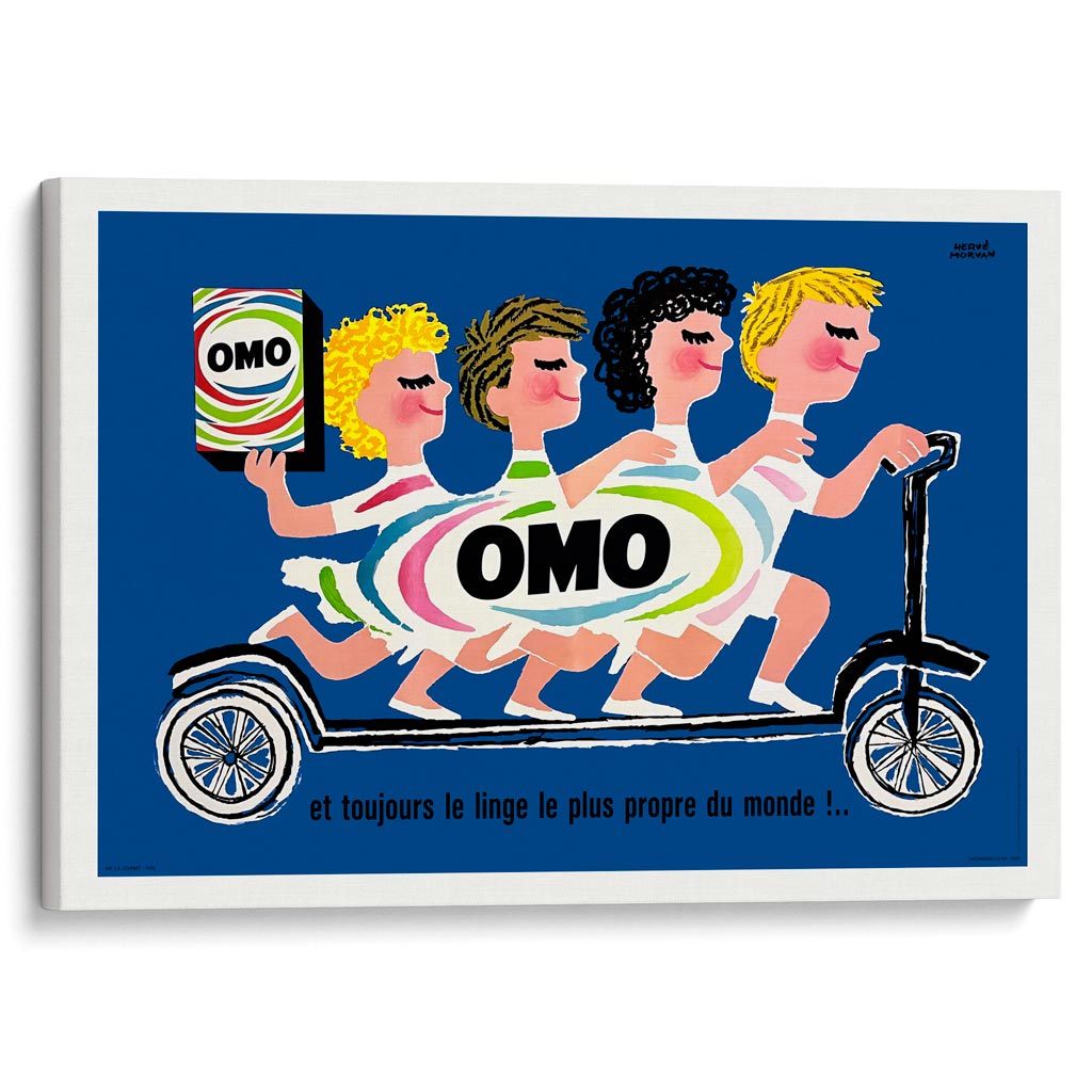 OMO Washing Powder Scooter | French Vintage Advertising Wall Art Print